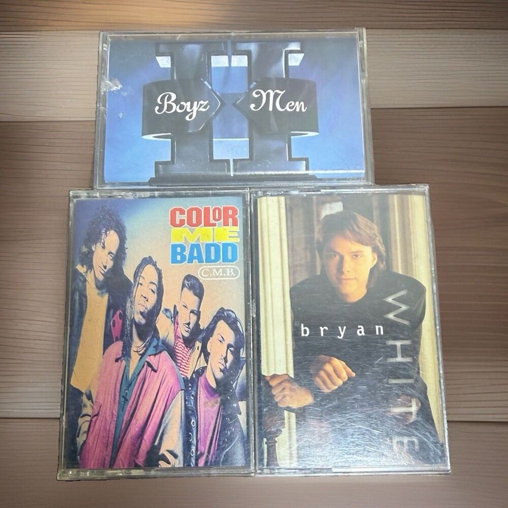 Vintage Cassette Tape Lot 90s R&B Country Boyz II Men Color Me Badd Bryan White